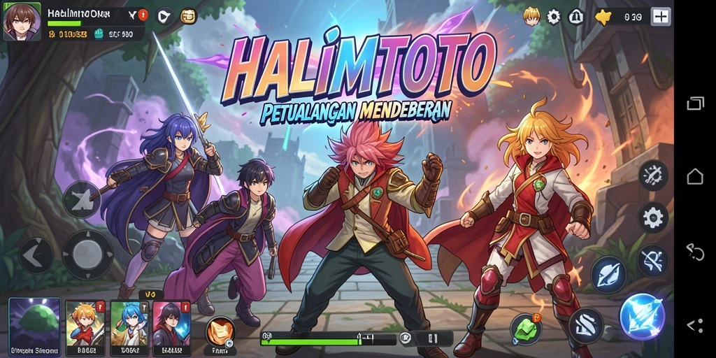 Tangkapan layar menunjukkan aksi seru dalam game HALIMTOTO.