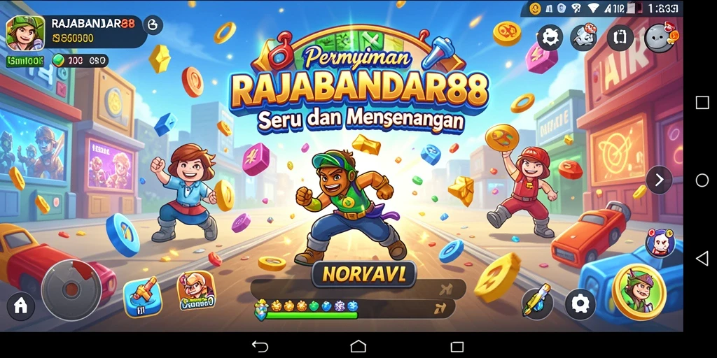 Tampilan gameplay seru RAJABANDAR88 dengan aksi cepat dan tantangan menarik.